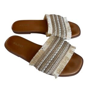 ALDO Fringy Slide Flat Sandals, Size 6